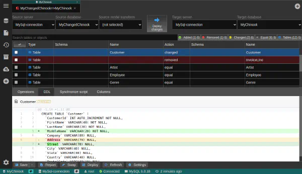 Nástroj na porovnanie databáz