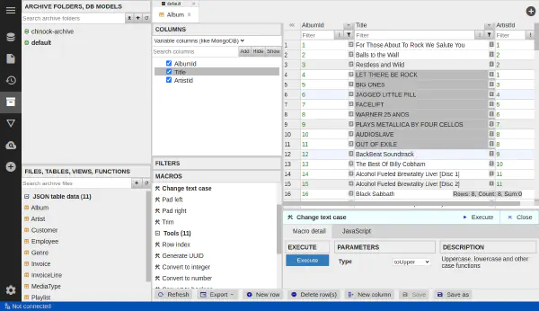 マクロプレビュー付きデータアーカイブエディター