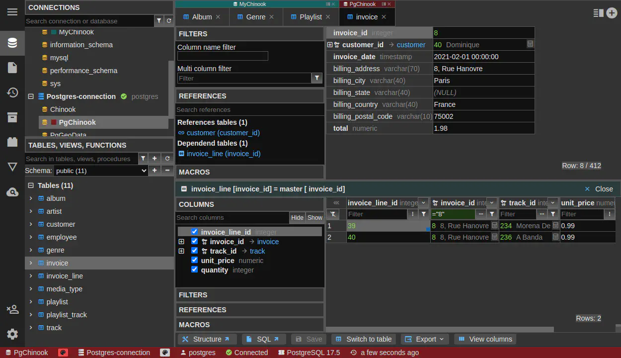 DbGate - data browser form view