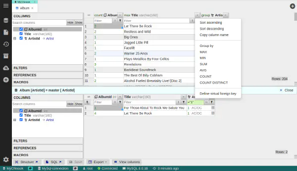 Seskupení v prohlížeči dat