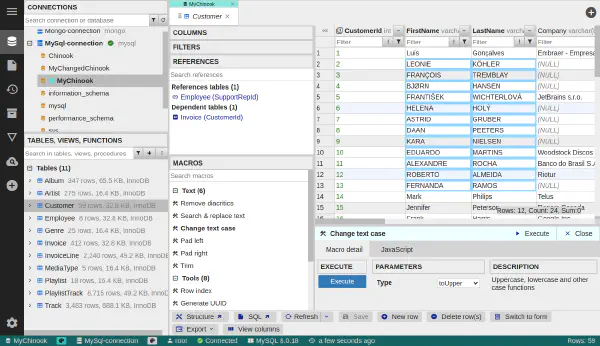 テーブルデータエディターでのマクロ