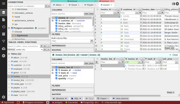 マスター／詳細ビュー