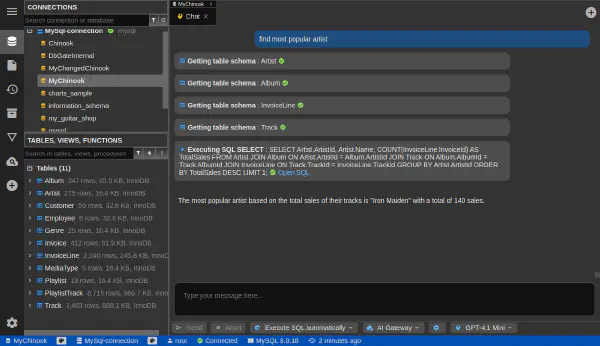 DbGate - database chat