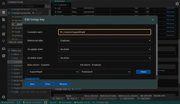 外部キーエディター