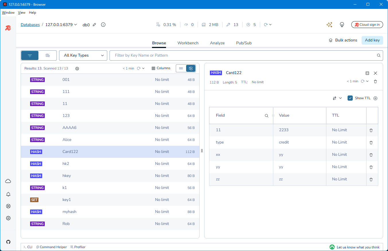 Redis Insight screenshot