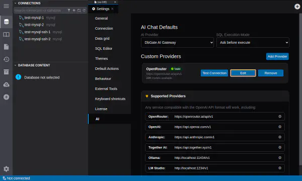 LLM 공급자 설정