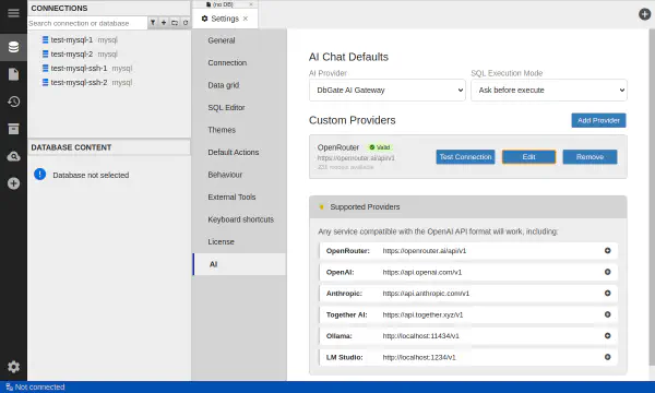 Nastavení poskytovatelů LLM