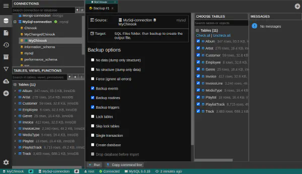 Konfigurace zálohování MySQL