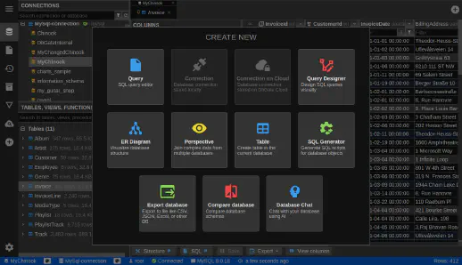 DbGate - new object window