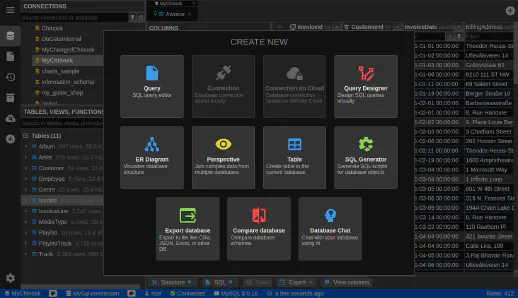 DbGate - new object window
