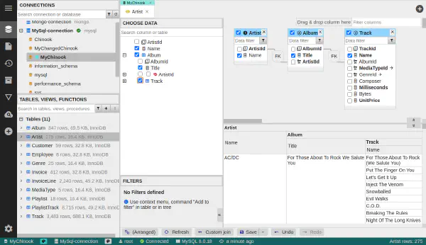 ネストされたデータを持つパースペクティブ