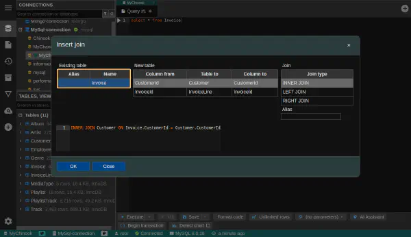 SQL 結合ウィザード