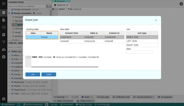SQL 結合ウィザード