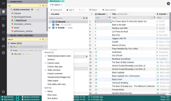 연결 및 데이터베이스에서 검색
