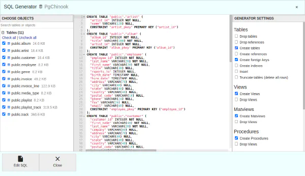 SQL ジェネレーター