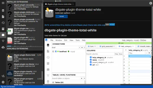 DbGate - view plugin tab